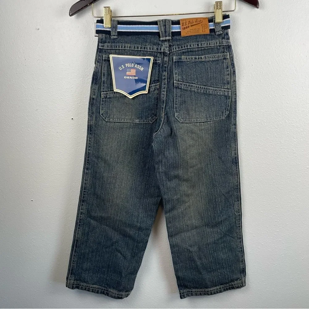 NWT U.S. Polo Association Belted Jeans Size 7X